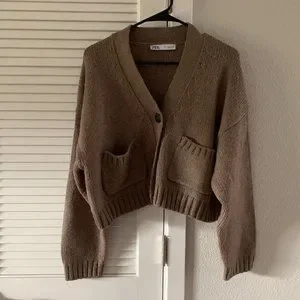 ★ZARA★ COTTON CARDIGAN WITH POCKET FLORAL PRINT CARDIGAN © OTIS KWAME KYE QUAICOE - Green